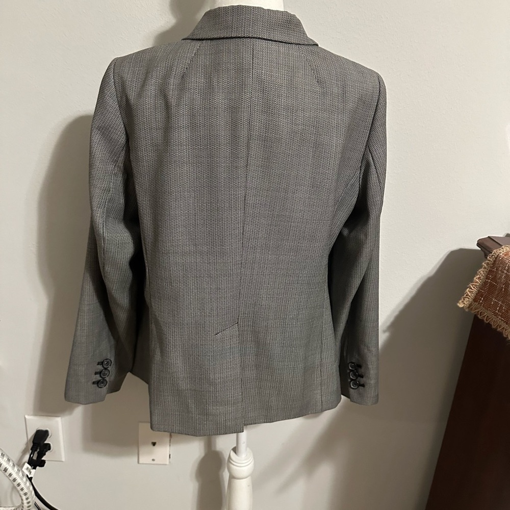 Talbots Wool Blend Two Button Closure Gray Black … - image 7